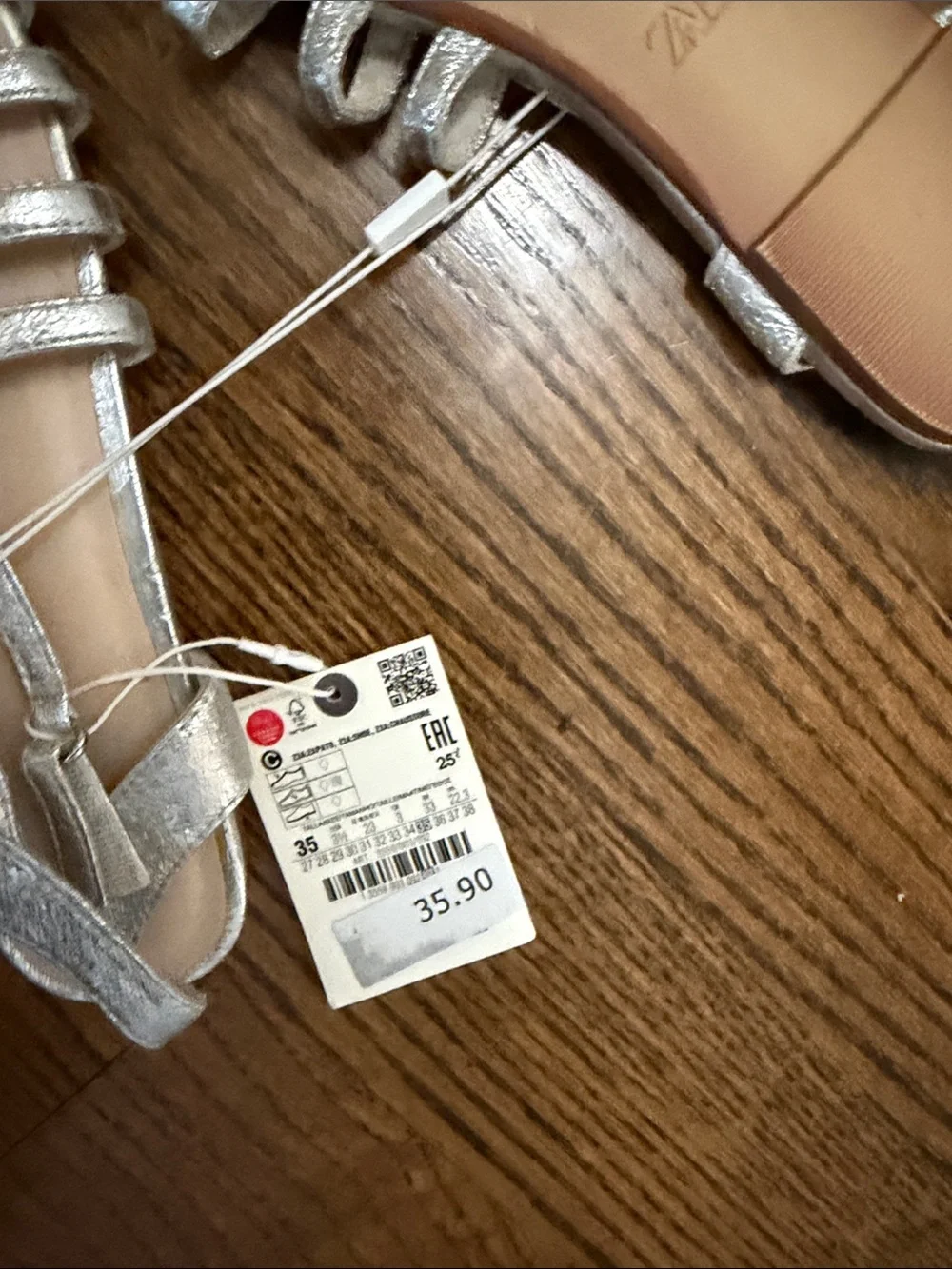 Zara Metallic Silver Strappy Sandals